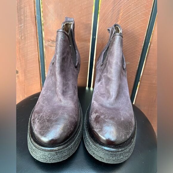 New A.S.98 Talen Wedge Ankle Bootie in Eggplant Leather Size 39 - Picture 3 of 9